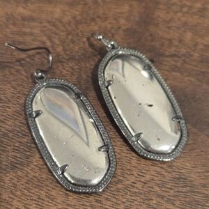 Kendra Scott Elle Drop Earrings Mirror Rock And Crystal Gunmetal